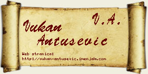 Vukan Antušević vizit kartica